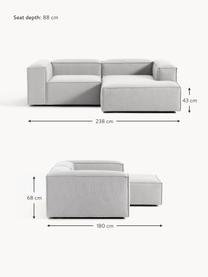 Narożna sofa modułowa Lennon, Tapicerka: 100% poliester Dzięki tka, Stelaż: lite drewno sosnowe, skle, Nogi: tworzywo sztuczne Ten pro, Szara tkanina, S 238 x G 180 cm, lewostronna