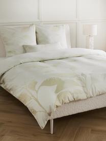 Baumwollsatin-Bettdeckenbezug Marino mit floralem Print, Webart: Satin Fadendichte 210 TC,, Grüntöne, B 200 x L 200 cm