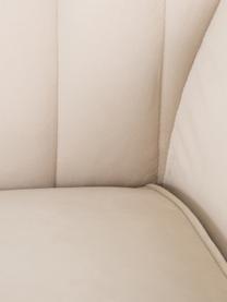 Samt-Sofa Weaver (3-Sitzer) in Beige mit Holz-Füßen, Bezug: 100% Polyestersamt, Rahmen: Schichtholz, Beine: Gummibaumholz, Beige, B 196 x T 85 cm