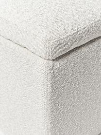 Pouf en tissu bouclé avec rangement Winou, Bouclé blanc cassé, larg. 50 x haut. 48 cm