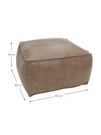 Pouf en cuir Porthos, Brun