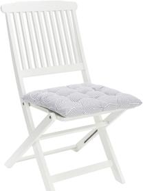 Katoenen stoelkussen Arc in lichtgrijs/wit, Grijs, B 40 x L 40 cm