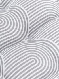 Katoenen stoelkussen Arc in lichtgrijs/wit, Grijs, B 40 x L 40 cm