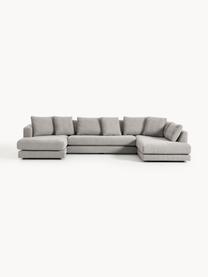 Sofa Bouclé Tribeca, Tapicerka: Bouclé (93% poliester, 6%, Stelaż: drewno bukowe, drewno sos, Nogi: drewno sosnowe Ten produk, Szary Bouclé, S 356 x G 192 cm, lewostronna