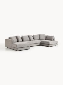 Sofa Bouclé Tribeca, Tapicerka: Bouclé (93% poliester, 6%, Stelaż: drewno bukowe, drewno sos, Nogi: drewno sosnowe Ten produk, Szary Bouclé, S 356 x G 192 cm, lewostronna