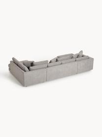 Sofa Bouclé Tribeca, Tapicerka: Bouclé (93% poliester, 6%, Stelaż: drewno bukowe, drewno sos, Nogi: drewno sosnowe Ten produk, Szary Bouclé, S 356 x G 192 cm, lewostronna