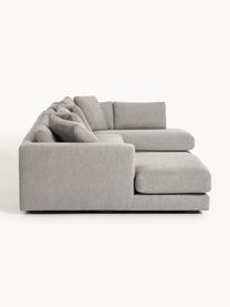 Sofa Bouclé Tribeca, Tapicerka: Bouclé (93% poliester, 6%, Stelaż: drewno bukowe, drewno sos, Nogi: drewno sosnowe Ten produk, Szary Bouclé, S 356 x G 192 cm, lewostronna