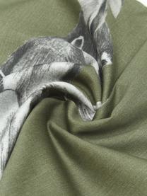 Pościel z satyny bawełnianej Monkey, Zielony, 135 x 200 cm + 1 poduszka 80 x 80 cm