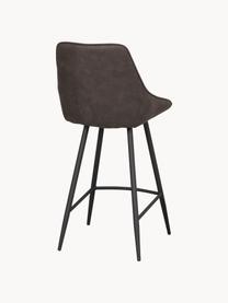 Krzesło barowe z aksamitu Sierra, Tapicerka: 100% poliester (aksamit) , Stelaż: drewno z certyfikatem FSC, Nogi: metal malowany proszkowo, Ciemnobrązowy aksamit, S 47 x W 97 cm