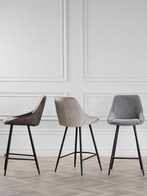 Sametová barová židle Sierra, Taupe, černá, Š 47 cm, V 97 cm