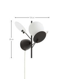 Applique murale design avec prise secteur Petal, Noir, transparent, prof. 28 x haut. 25 cm