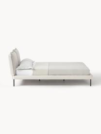 Gestoffeerd bed Amelia, Bekleding: 100% polyester Met 40.000, Frame: multiplex, Poten: hout, kunststof Dit produ, Geweven stof lichtbeige, B 140 x L 200 cm