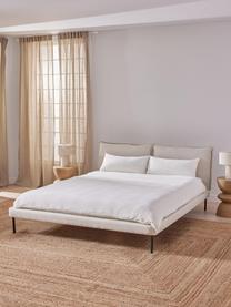 Gestoffeerd bed Amelia, Bekleding: 100% polyester Met 40.000, Frame: multiplex, Poten: hout, kunststof Dit produ, Geweven stof lichtbeige, B 140 x L 200 cm