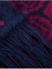 Manta Blue Velvet, 50% algodón, 43% poliacrílico (Dralon), 7% poliéster, Burdeos, azul oscuro, An 150 x L 200 cm