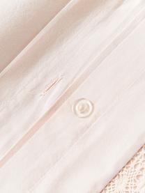 Funda de almohada de algodón lavada con volantes Adoria, Rosa palo, An 45 x L 110 cm