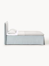 Boxspringbett Viola, Bezug: 54 % Polyester, 36 % Visk, Matratze: 7-Zonen-Taschenfederkern, Webstoff Hellblau, B 140 x L 200 cm, Härtegrad H2