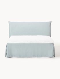 Boxspringbett Viola, Bezug: 54 % Polyester, 36 % Visk, Matratze: 7-Zonen-Taschenfederkern, Webstoff Hellblau, B 140 x L 200 cm, Härtegrad H2