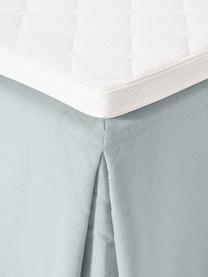 Boxspringbett Viola, Bezug: 54 % Polyester, 36 % Visk, Matratze: 7-Zonen-Taschenfederkern, Füße: Birkenholz Dieses Produkt, Webstoff Hellblau, B 140 x L 200 cm, Härtegrad H2