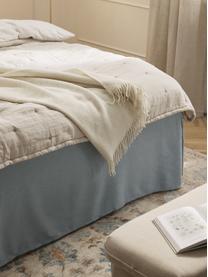 Boxspringbett Viola, Bezug: 54 % Polyester, 36 % Visk, Matratze: 7-Zonen-Taschenfederkern, Webstoff Hellblau, B 140 x L 200 cm, Härtegrad H2