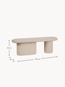 Banc rembourré Rull, Tissu beige clair, larg. 130 x prof. 36 cm