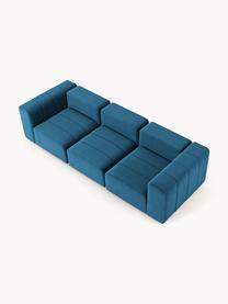 Modulares Samt-Sofa Lena (4-Sitzer), Bezug: Samt (100 % Polyester) De, Gestell: Buchenholz, Spanplatte, H, Samt Petrol, B 287 x T 106 cm