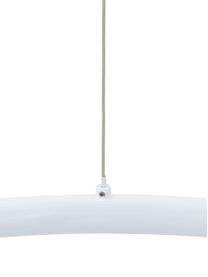 Závesná lampa LED Jay, Stropný kryt: matná biela Tienidlo: matná biela Kábel: odtiene striebornej