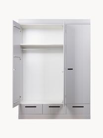 Armoire Connect, 3 portes battantes, Gris, larg. 140 x haut. 195 cm