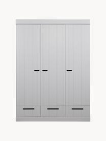 Armario con 3 puertas Connect, Estructura: madera de pino pintado, Estantes: aglomerado revestido de m, Gris claro, An 140 x Al 195 cm