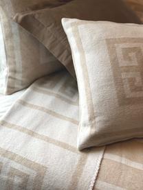 Housse de coussin 45x45 beige et blanc Lugano, 100 % polyester, Couleur sable, blanc cassé, larg. 45 x long. 45 cm