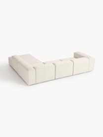 Sofa modułowa XL z mieszanki lnu Lennon, Tapicerka: 50% wiskoza, 25% len, 15%, Nogi: tworzywo sztuczne Ten pro, Beżowa mieszanka lnu, S 329 x G 269 cm, lewostronna