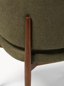 Stolička s opierkami s čalúnenou sedacou plochou Nemo, Olivovozelená, tmavé jaseňové drevo, Š 63 x H 55 cm