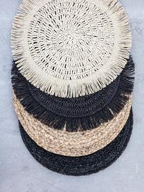 Set de table rond noir Gyula, Fibres de papier, Noir, Ø 40 cm