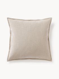 Housse de coussin 50x50 en coton Vicky, 100 % coton bio, Beige, larg. 50 x long. 50 cm