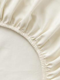 Drap-housse en satin de coton pour sommier tapissier Premium, Beige clair, larg. 90 x long. 200 cm, haut. 35 cm