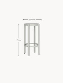 Metall-Barhocker Doon, Stahl, pulverbeschichtet, Hellgrau, Ø 35 x H 75 cm