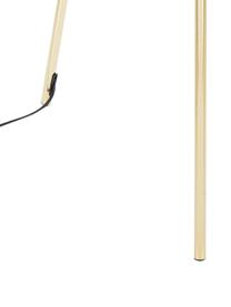 Tripod Stehlampe Cella mit Stoffschirm, Lampenschirm: Baumwollgemisch, Lampenfuß: Metall, Schwarz, Goldfarben, H 147 cm