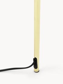 Tripod vloerlamp Cella met stoffen lampenkap, Lampenkap: katoenmix, Lampvoet: metaal, Zwart, goudkleurig, H 147cm