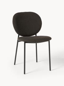 Bouclé čalouněné židle Ulrica, 2 ks, Taupe, černá, Š 47 cm, H 61 cm