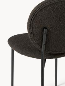 Buklé čalúnená stolička Ulrica, 2 ks, Buklé sivobéžová, čierna, Š 47 x H 61 cm