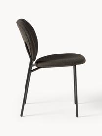 Buklé čalúnená stolička Ulrica, 2 ks, Buklé sivobéžová, čierna, Š 47 x H 61 cm