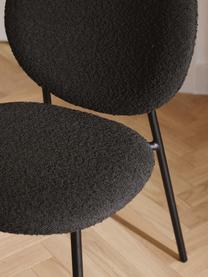 Buklé stoličky Ulrica, 2 ks, Buklé sivobéžová, čierna, Š 47 x H 61 cm
