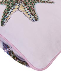Omkeerbare kussenhoes Tory met zeestermotief van biologisch katoen, 100% biokatoen, GOTS-gecertificeerd, Roze, blauw, B 30 x L 50 cm