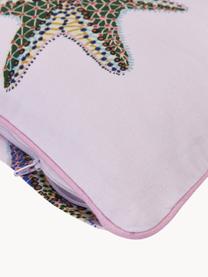 Housse de coussin rectangulaire réversible en coton bio Tory, 100 % coton bio, certifié GOTS, Rose, multicolore, larg. 30 x long. 50 cm