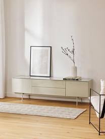 Credenza bassa Elona, Greige lucido, Larg. 180 x Alt. 55 cm