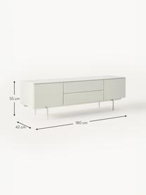 Credenza bassa Elona, Greige lucido, Larg. 180 x Alt. 55 cm