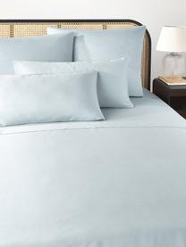 Drap plat en satin de coton Comfort, Bleu ciel, larg. 240 x long. 280 cm