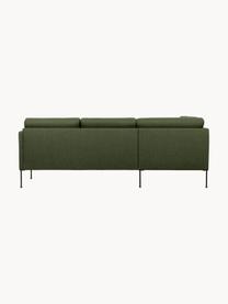 Ecksofa Fluente mit Metall-Füßen, Bezug: 100% Polyester Der hochwe, Gestell: Massives Kiefernholz, FSC, Füße: Metall, pulverbeschichtet, Webstoff Dunkelgrün, B 221 x T 200 cm, Eckteil links