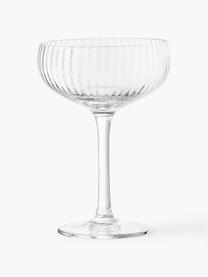 Champagnerschalen Astrid mit Rillenstruktur, 6 Stück, Glas, Transparent, Ø 11 x H 16 cm, 250 ml