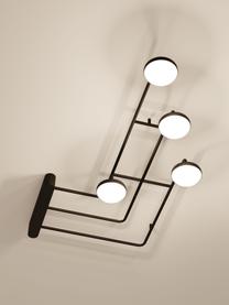 Lampada da soffitto a LED James, Paralume: vetro opale, Struttura: metallo, Nero opaco, Larg. 114 x Alt. 15 cm