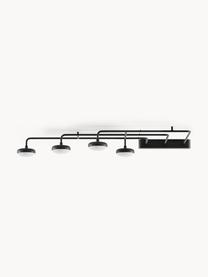 Plafón LED James, Pantalla: vidrio opalino, Estructura: metal, Negro mate, An 114 x Al 15 cm